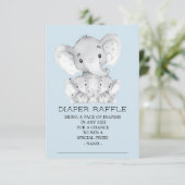 Twins Elephant Baby Showdiaper Raffle Ticket Begleitkarte (Stehend Vorderseite)