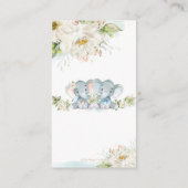 Twins Elephant Boy Girl Baby Duwer Diaper Raffles Begleitkarte (Rückseite)