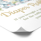 Twins Elephant Boy Girl Baby Duwer Diaper Raffles Poster (Ecke)