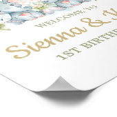 Twins Elephant Twin Girls 1. Geburtstag Willkommen Poster (Ecke)