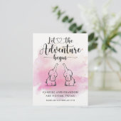 Twins Elephants Ankündigung Postkarte (Stehend Vorderseite)