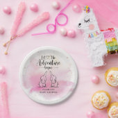 Twins Elephants Baby Shower Paper Plate Pappteller (Party)