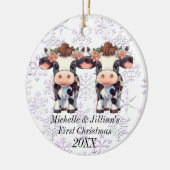 Twins Erste Weihnachtsfeier Keramik Ornament (Links)