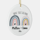 Twins erste Weihnachtsschmuck Aquarell Regenbogen (Rechts)