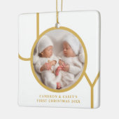 Twins Erstes Weihnachtsfest-Foto Keramikornament (Links)