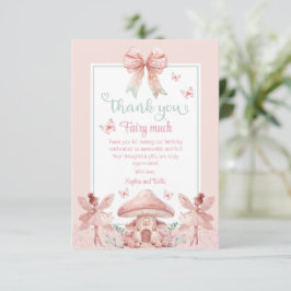 Twins Fairy Girls Mushroom House Ribbon Geburtstag Dankeskarte