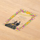 Twins farbenfrohe florale Fiesta Gold Frame Mis Qu Acryleinladungen (Ablage )