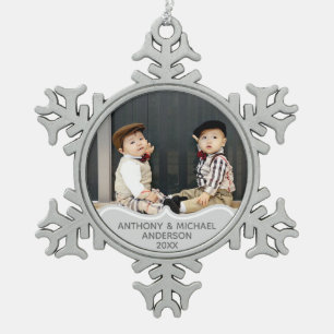 TWINS First Christmas FOTO Ornament Babys