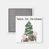 Twins First Christmas Tshirts und Geschenke Magnet (Vorderseite/Rückseite)
