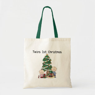 Twins First Christmas Tshirts und Geschenke Tragetasche