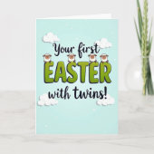 Twins First Easter Celebration Card Karte (Vorderseite)