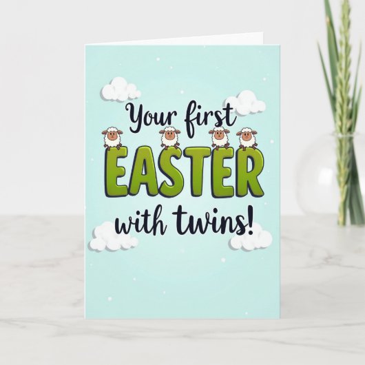 Twins First Easter Celebration Card Karte (Vorderseite)