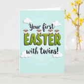 Twins First Easter Celebration Card Karte (Gelbe Blume)