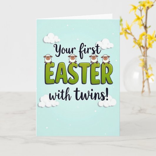 Twins First Easter Celebration Card Karte (Gelbe Blume)
