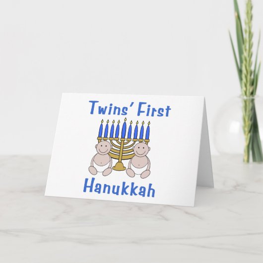 Twins First Hanukkah Feiertagskarte (Vorderseite)