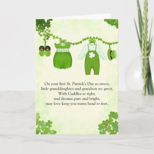  Twins First St Patricks Day Karte (Vorderseite)