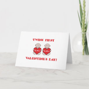 Twins First Valentines Feiertagskarte