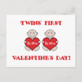 Twins First Valentines Feiertagspostkarte (Vorderseite)