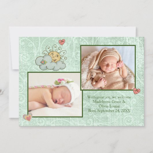 Twins Folk Art Green Ankündigung (Vorderseite)
