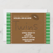 TWINS FOOTBALL Sports Baby Dusche Einladung (Vorderseite)