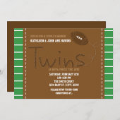 TWINS FOOTBALL Sports Baby Dusche Einladung (Vorne/Hinten)