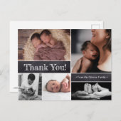 Twins Foto Collage Kindergeburtserklärung Ankündigungspostkarte (Vorne/Hinten)