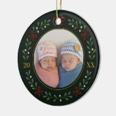 Twins Foto Kränze Ornament - Dunkelgrün (Links)