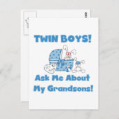 Twins Fragte über meine Enkel Tshirts und Geschenk Postkarte (Vorne/Hinten)