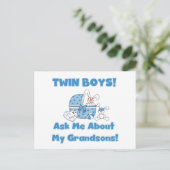 Twins Fragte über meine Enkel Tshirts und Geschenk Postkarte (Stehend Vorderseite)