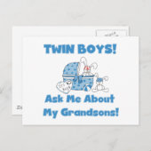 Twins Fragte über meine Enkel Tshirts und Geschenk Postkarte (Vorne/Hinten)