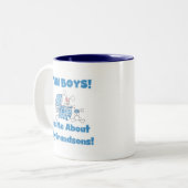 Twins Fragte über meine Enkel Tshirts und Geschenk Zweifarbige Tasse (Vorderseite Links)