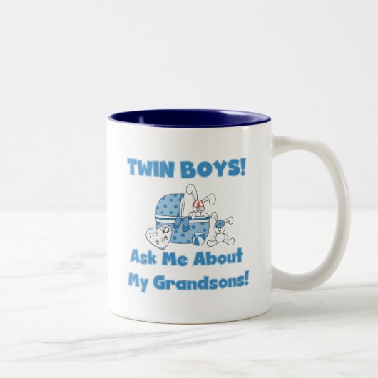 Twins Fragte über meine Enkel Tshirts und Geschenk Zweifarbige Tasse (Rechts)