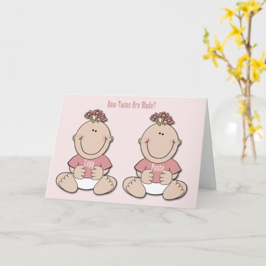 Twins Funny Congratulations Card Karte (Gelbe Blume)
