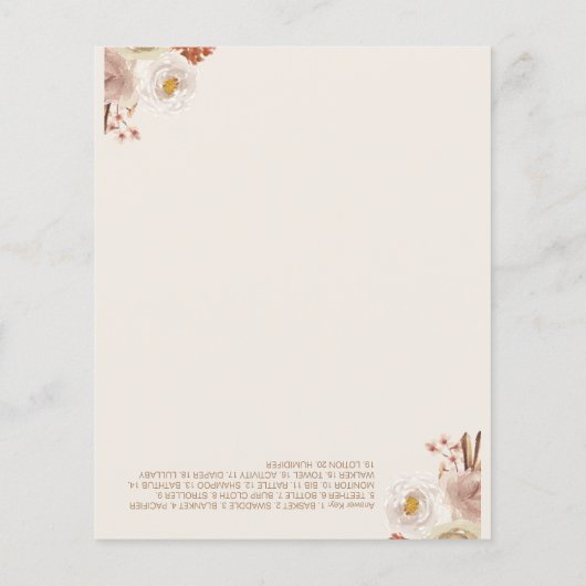 Twins gefüllt Bären Word Scramble Baby Shower Game (Rückseite)