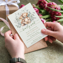 Twins Gender Neutral Teddy Bear Boho Baby Dusche