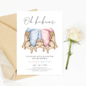 Twins Gender Reveal Aquarell Baby wird einladen Einladung