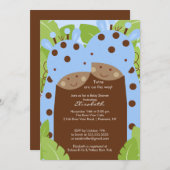 Twins Giraffe Babydusche Einladung Twin Boys (Vorne/Hinten)