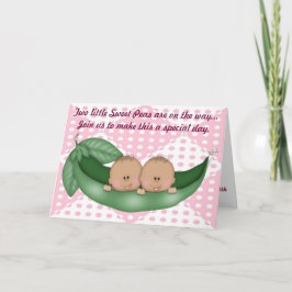 Twins Girl Baby Shower Pea in a Pod Einladung