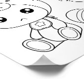 Twins Girl Bear Baby Jumpsuit Coloring Page Poster (Ecke)