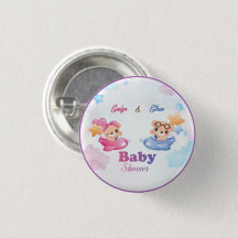 Twins Girl Boy Bear Airplane Babydusche