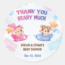 Twins Girl Boy Bear Airplane Babydusche