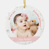 Twins Girl Boy Fotos Oma First Christmas Baby Keramik Ornament (Vorne)