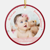 Twins Girl Boy Fotos Oma First Christmas Baby Keramik Ornament (Vorne)