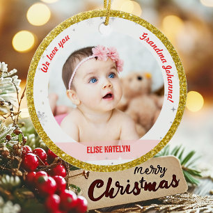 Twins Girl Boy Fotos Oma First Christmas Baby Keramik Ornament