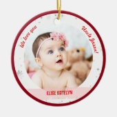 Twins Girl Boy Fotos Oncle First Christmas Baby Keramik Ornament (Vorne)