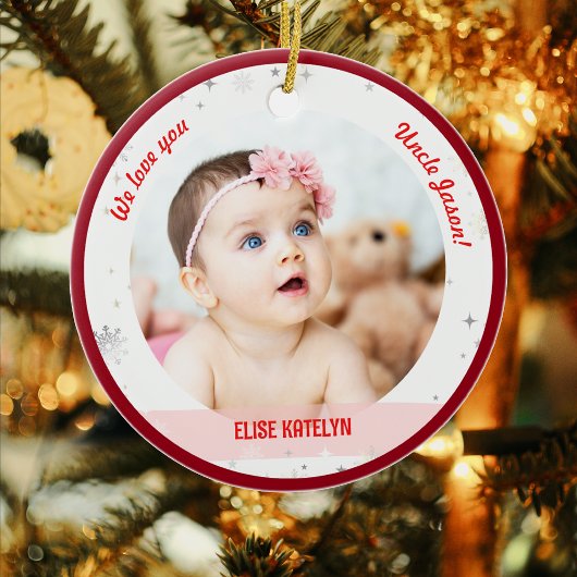 Twins Girl Boy Fotos Oncle First Christmas Baby Keramik Ornament