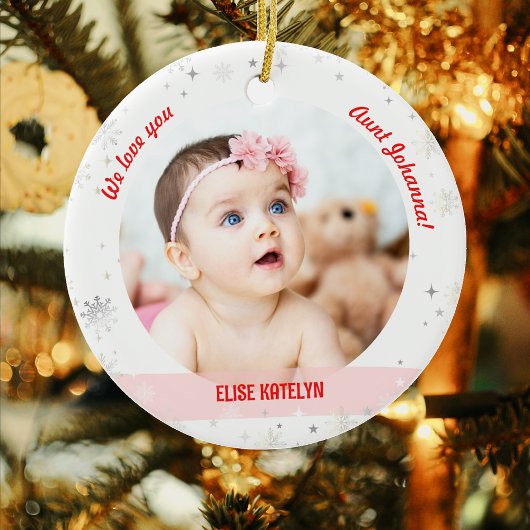 Twins Girl Boy Fotos Tante First Christmas Baby Keramik Ornament