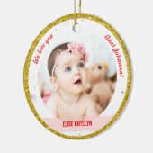 Twins Girl Boy Fotos Tante First Christmas Baby Keramik Ornament (Links)