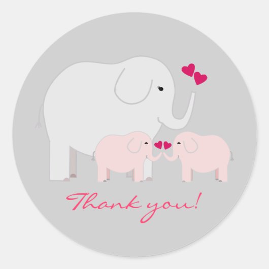 Twins Girl Danke Stickers (Vorderseite)