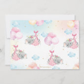 Twins Girls Elephant Virtual Baby Dusche by Mail Einladung (Rückseite)